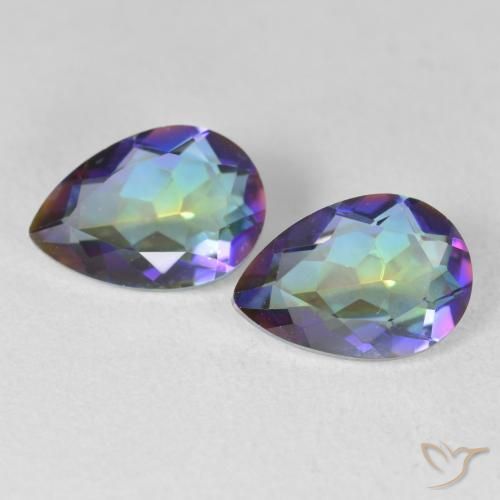 3.42ctw Naturel Multicolore Quartz mystique, En forme de poire, VVS-VS