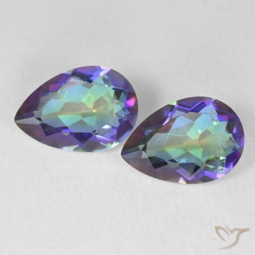 3.37ctw Naturel Multicolore Quartz mystique, En forme de poire, VVS-VS