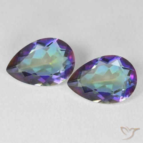 3.44ctw Naturel Multicolore Quartz mystique, En forme de poire, VVS-VS