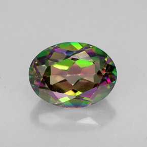 Topaze mystique multicolore naturelle coupe ovale, 1,64 ct, VVS-VS