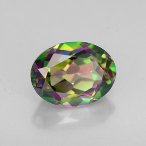 Topaze mystique multicolore naturelle coupe ovale, 1,64 ct, VVS-VS