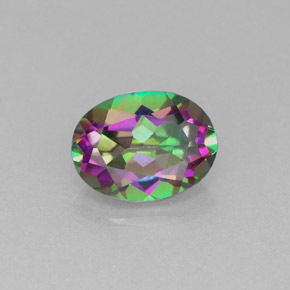 Topaze mystique multicolore naturelle coupe ovale, 1,50 ct, VVS