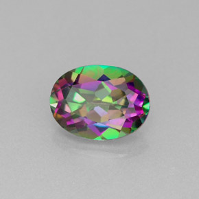 Topaze mystique multicolore naturelle coupe ovale, 1,50 ct, VVS