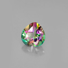 Topaze mystique multicolore naturelle forme de coeur, 1,03 ct, VVS