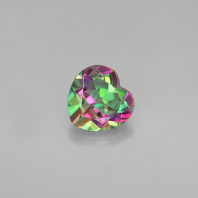 Topaze mystique multicolore naturelle forme de coeur, 0,94 ct, VVS-VS