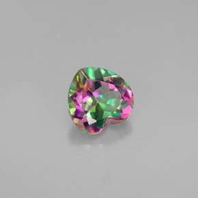 Topaze mystique multicolore naturelle forme de coeur, 0,94 ct, VVS-VS