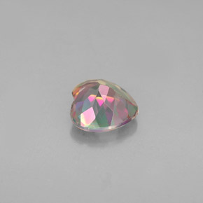 Topaze mystique multicolore naturelle forme de coeur, 0,94 ct, VVS-VS