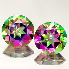 Achetez naturel ct multicolore topaze mystique gems, coupe roude, en provenance brésil chez gemselect. en stock, livraison internationale!