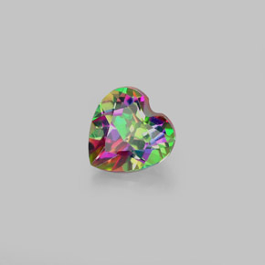 Topaze mystique multicolore naturelle forme de coeur, 1,04 ct, VS