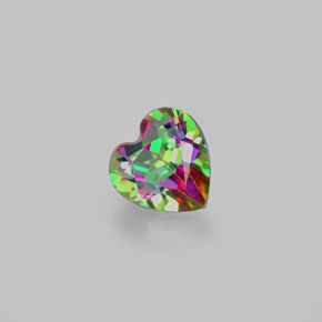 Topaze mystique multicolore naturelle forme de coeur, 1,04 ct, VS