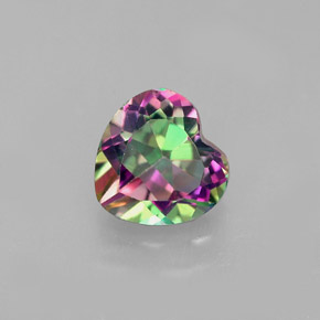 Topaze mystique Partie Supérieure Arc-en-Ciel naturelle Forme de coeur, 0.97 ct, VVS