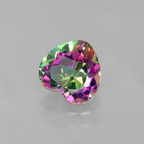 Topaze mystique Partie Supérieure Arc-en-Ciel naturelle Forme de coeur, 0.97 ct, VVS