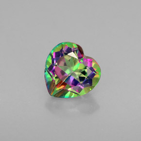 Topaze mystique multicolore naturelle forme de coeur, 1,06 ct, VVS-VS