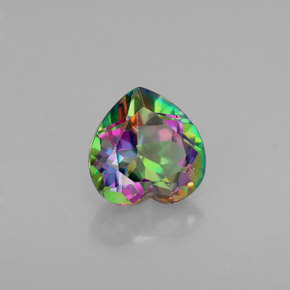 Topaze mystique multicolore naturelle forme de coeur, 1,06 ct, VVS-VS