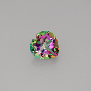 Topaze mystique multicolore naturelle forme de coeur, 0,96 ct, VVS-VS