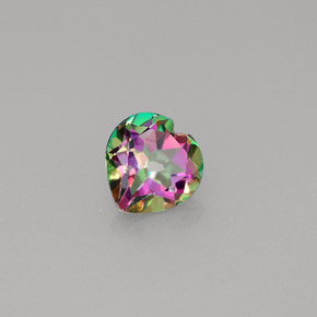 Topaze mystique multicolore naturelle forme de coeur, 0,96 ct, VVS-VS