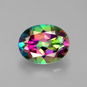 Topaze mystique multicolore naturelle coupe ovale, 2,12 ct, VVS-VS