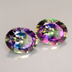 Achetez naturel ct multicolore topaze mystique gems, coupe ovale, en provenance brésil chez gemselect. en stock, livraison internationale!