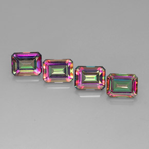 Achetez naturel ct multicolore topaze mystique gems, taille émeraude, en provenance brésil chez gemselect. en stock, livraison internationale!