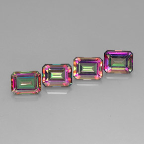 Achetez naturel ct multicolore topaze mystique gems, taille émeraude, en provenance brésil chez gemselect. en stock, livraison internationale!
