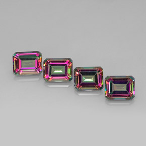 Achetez naturel ct multicolore topaze mystique gems, taille émeraude, en provenance brésil chez gemselect. en stock, livraison internationale!