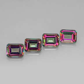 Achetez naturel ct multicolore topaze mystique gems, taille émeraude, en provenance brésil chez gemselect. en stock, livraison internationale!