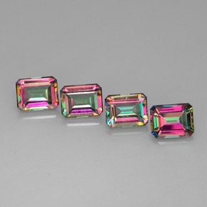 Achetez naturel ct multicolore topaze mystique gems, taille émeraude, en provenance brésil chez gemselect. en stock, livraison internationale!