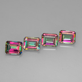 Achetez naturel ct multicolore topaze mystique gems, taille émeraude, en provenance brésil chez gemselect. en stock, livraison internationale!