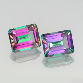 Achetez naturel ct multicolore topaze mystique gems, taille émeraude, en provenance brésil chez gemselect. en stock, livraison internationale!