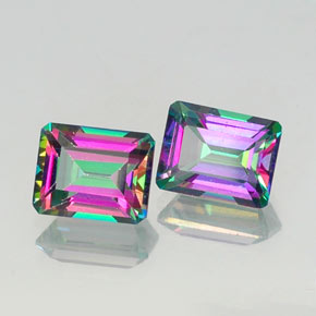 Achetez naturel ct multicolore topaze mystique gems, taille émeraude, en provenance brésil chez gemselect. en stock, livraison internationale!