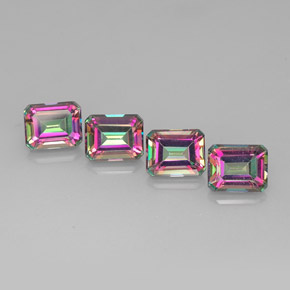 Achetez naturel ct multicolore topaze mystique gems, taille émeraude, en provenance brésil chez gemselect. en stock, livraison internationale!