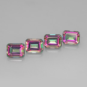 Achetez naturel ct multicolore topaze mystique gems, taille émeraude, en provenance brésil chez gemselect. en stock, livraison internationale!