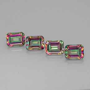 Achetez naturel ct multicolore topaze mystique gems, taille émeraude, en provenance brésil chez gemselect. en stock, livraison internationale!