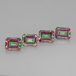Achetez naturel ct multicolore topaze mystique gems, taille émeraude, en provenance brésil chez gemselect. en stock, livraison internationale!