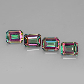 Achetez naturel ct multicolore topaze mystique gems, taille émeraude, en provenance brésil chez gemselect. en stock, livraison internationale!