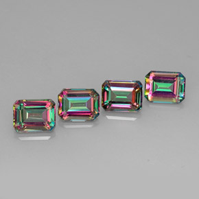 Achetez naturel ct multicolore topaze mystique gems, taille émeraude, en provenance brésil chez gemselect. en stock, livraison internationale!