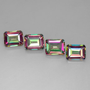 Achetez naturel ct multicolore topaze mystique gems, taille émeraude, en provenance brésil chez gemselect. en stock, livraison internationale!