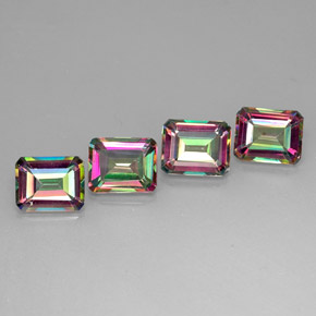 Achetez naturel ct multicolore topaze mystique gems, taille émeraude, en provenance brésil chez gemselect. en stock, livraison internationale!