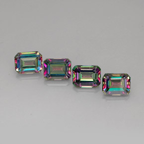 Achetez naturel ct multicolore topaze mystique gems, taille émeraude, en provenance brésil chez gemselect. en stock, livraison internationale!