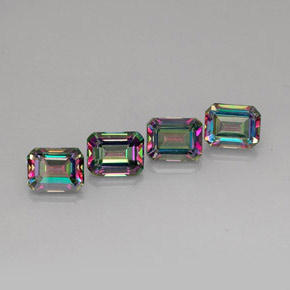 Achetez naturel ct multicolore topaze mystique gems, taille émeraude, en provenance brésil chez gemselect. en stock, livraison internationale!