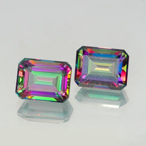 Achetez naturel ct multicolore topaze mystique gems, taille émeraude, en provenance brésil chez gemselect. en stock, livraison internationale!