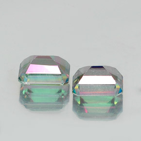 Achetez naturel ct multicolore topaze mystique gems, taille émeraude, en provenance brésil chez gemselect. en stock, livraison internationale!