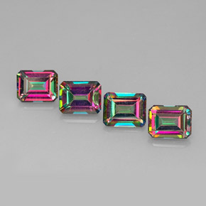 Achetez naturel ct multicolore topaze mystique gems, taille émeraude, en provenance brésil chez gemselect. en stock, livraison internationale!