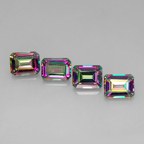 Achetez naturel ct multicolore topaze mystique gems, taille émeraude, en provenance brésil chez gemselect. en stock, livraison internationale!