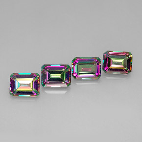 Achetez naturel ct multicolore topaze mystique gems, taille émeraude, en provenance brésil chez gemselect. en stock, livraison internationale!