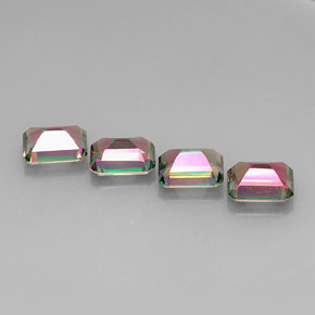 Achetez naturel ct multicolore topaze mystique gems, taille émeraude, en provenance brésil chez gemselect. en stock, livraison internationale!