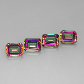 Achetez naturel ct multicolore topaze mystique gems, taille émeraude, en provenance brésil chez gemselect. en stock, livraison internationale!