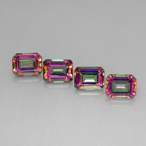 Achetez naturel ct multicolore topaze mystique gems, taille émeraude, en provenance brésil chez gemselect. en stock, livraison internationale!