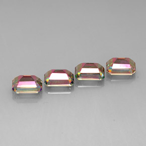 Achetez naturel ct multicolore topaze mystique gems, taille émeraude, en provenance brésil chez gemselect. en stock, livraison internationale!