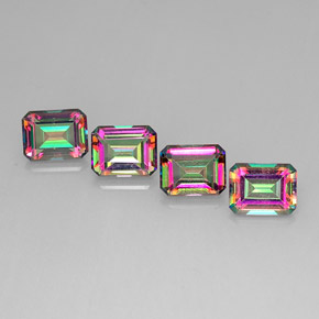 Achetez naturel ct multicolore topaze mystique gems, taille émeraude, en provenance brésil chez gemselect. en stock, livraison internationale!
